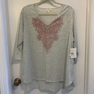BNWT Lightweight Gray 3/4 Sleeve Tunic